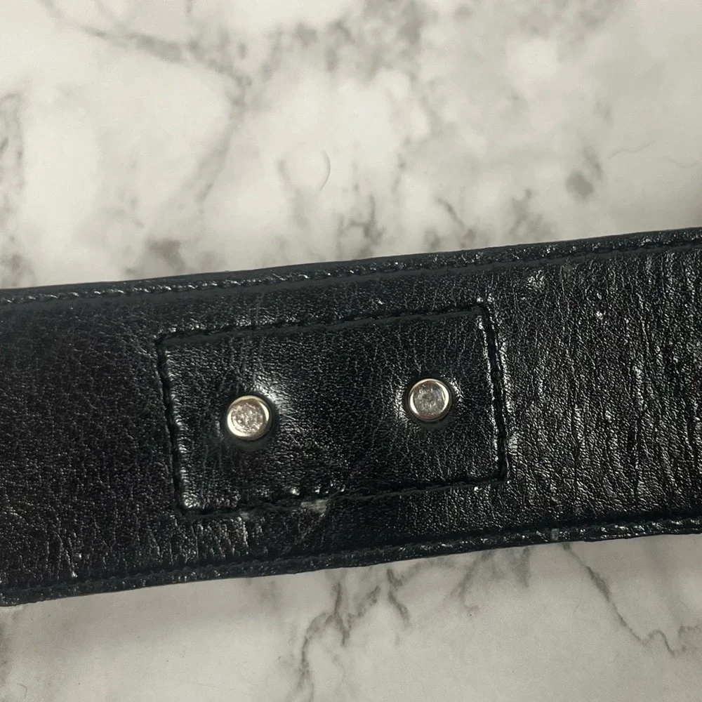 Carlisle black and snake print metal genuine leather belt size small - Picture 8 of 9